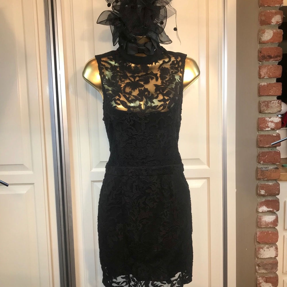 Sexy Black Lacey Backless Dress Updated Size 2